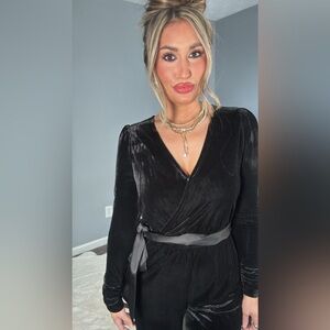 Vici Luxe Black Wrap Jumpsuit